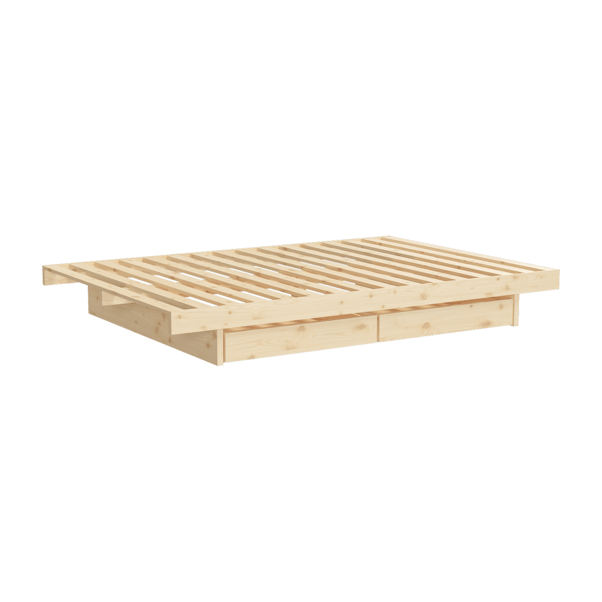 Sommier avec 4 tiroirs en pin naturel 160x200cm Kanso - Karup Design - The Cool Republic