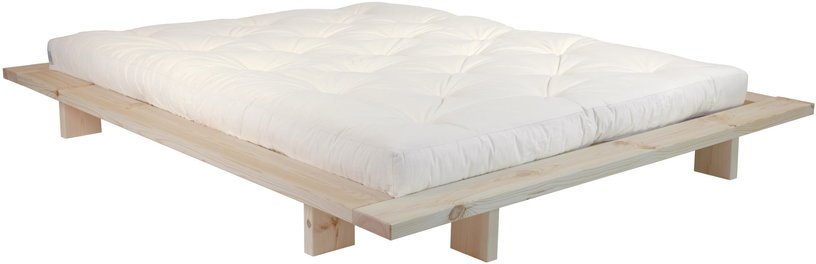 Sommier en bois brut et matelas Comfort naturel 160x200 Japan - Karup Design - The Cool Republic