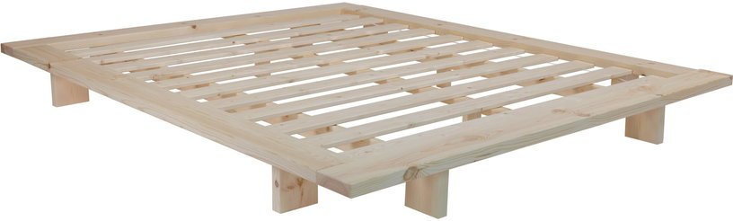 Sommier en bois brut et matelas Comfort noir 140x200 Japan - Karup Design - The Cool Republic
