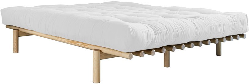 Sommier en bois clair et matelas Comfort naturel 140x200 Pace - Karup Design - The Cool Republic
