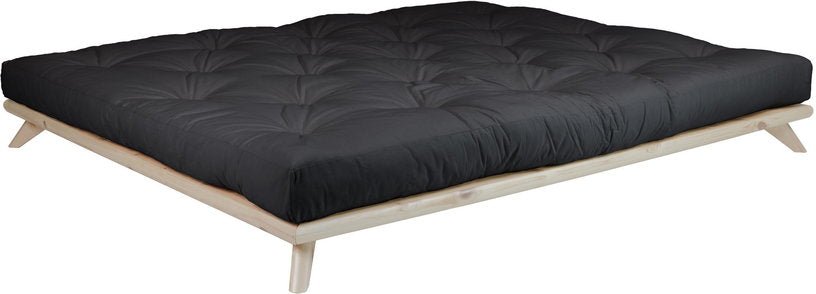Sommier en bois clair et matelas noir 140x200cm Senza Comfort - Karup Design - The Cool Republic