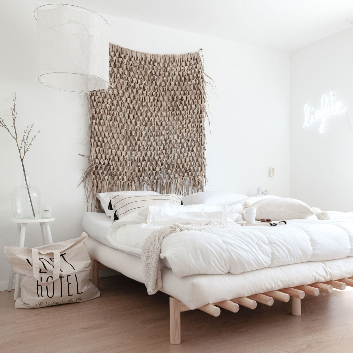 Sommier en bois naturel et matelas Double Latex naturel 180x200 Pace - Karup Design - The Cool Republic