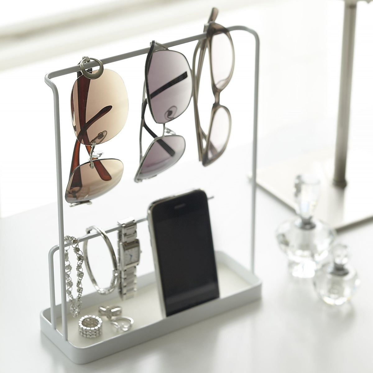 Support à accessoires et lunettes blanc Tower - Yamazaki - The Cool Republic