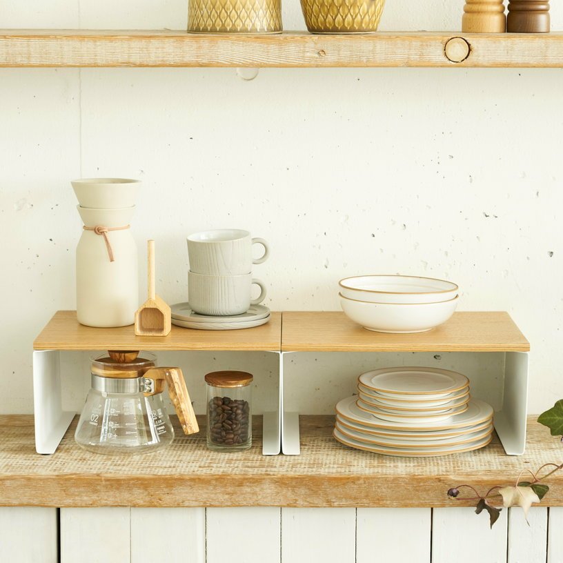 Support de cuisine empilable avec dessus en bois Tosca - Yamazaki - The Cool Republic