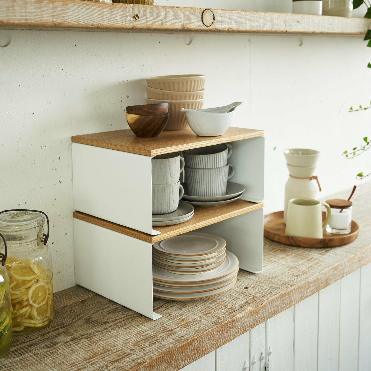 Support de cuisine empilable avec dessus en bois Tosca - Yamazaki - The Cool Republic