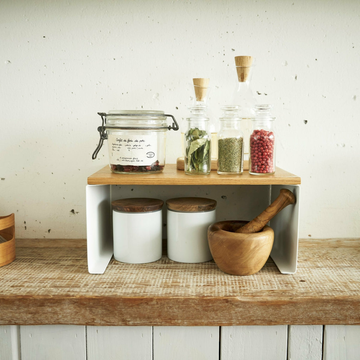Support de cuisine empilable avec dessus en bois Tosca - Yamazaki - The Cool Republic