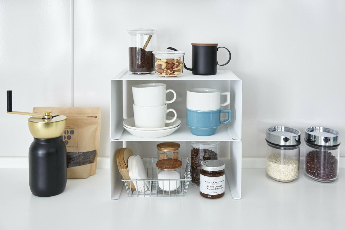 Support de cuisine empilable en acier blanc La Tour - Yamazaki - The Cool Republic