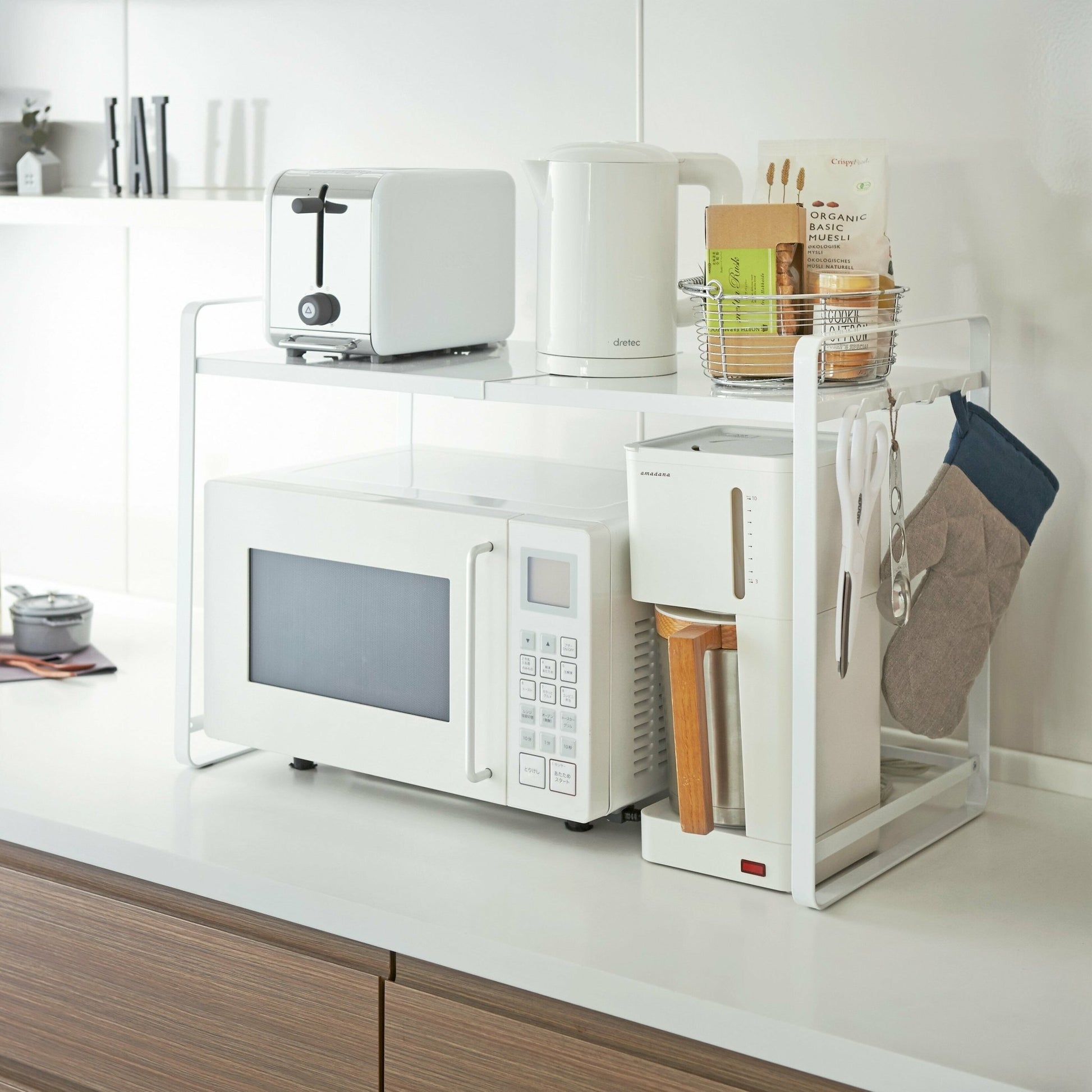 Support de cuisine extensible en acier blanc Tower - Yamazaki - The Cool Republic