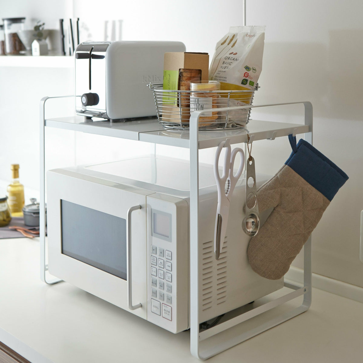 Support de cuisine extensible en acier blanc Tower - Yamazaki - The Cool Republic