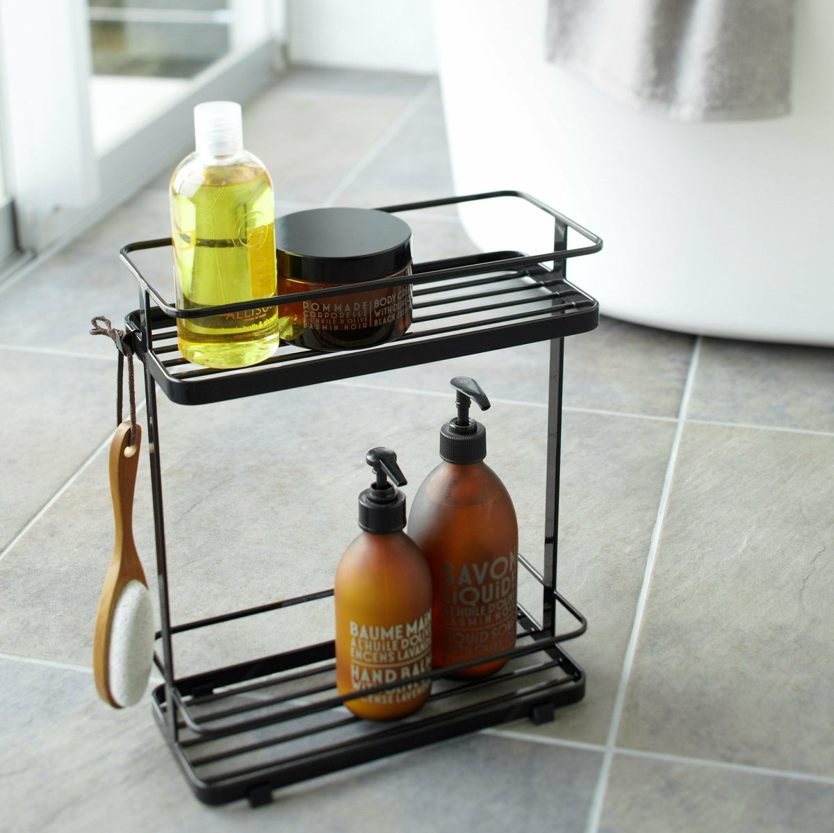 Support de salle de bain en acier noir Tower - Yamazaki - The Cool Republic