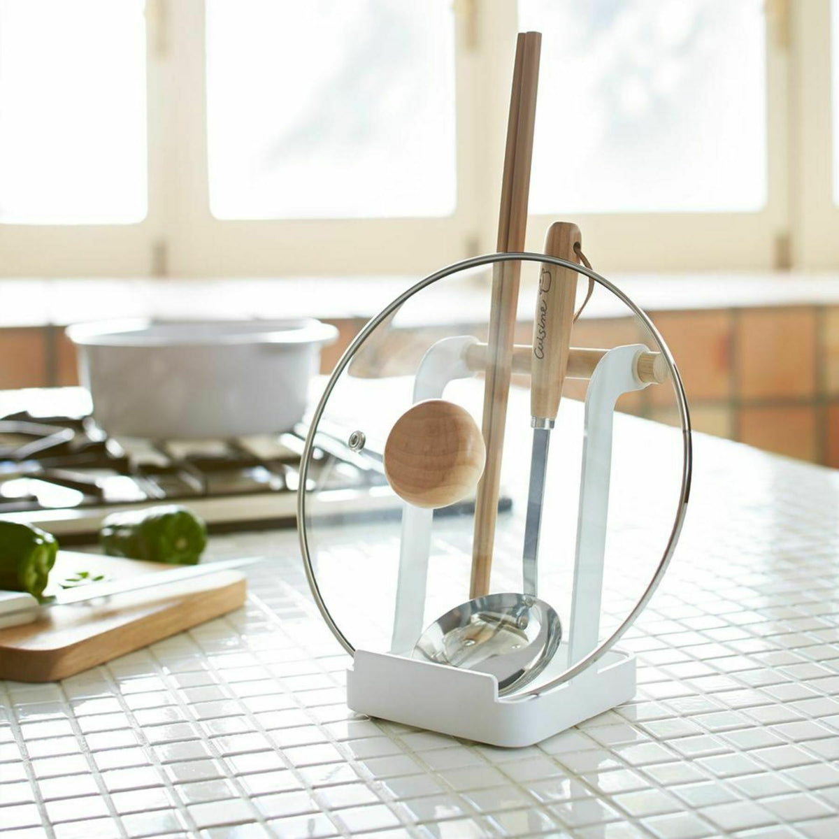 Support pour accessoires de cuisine blanc Tosca - Yamazaki - The Cool Republic