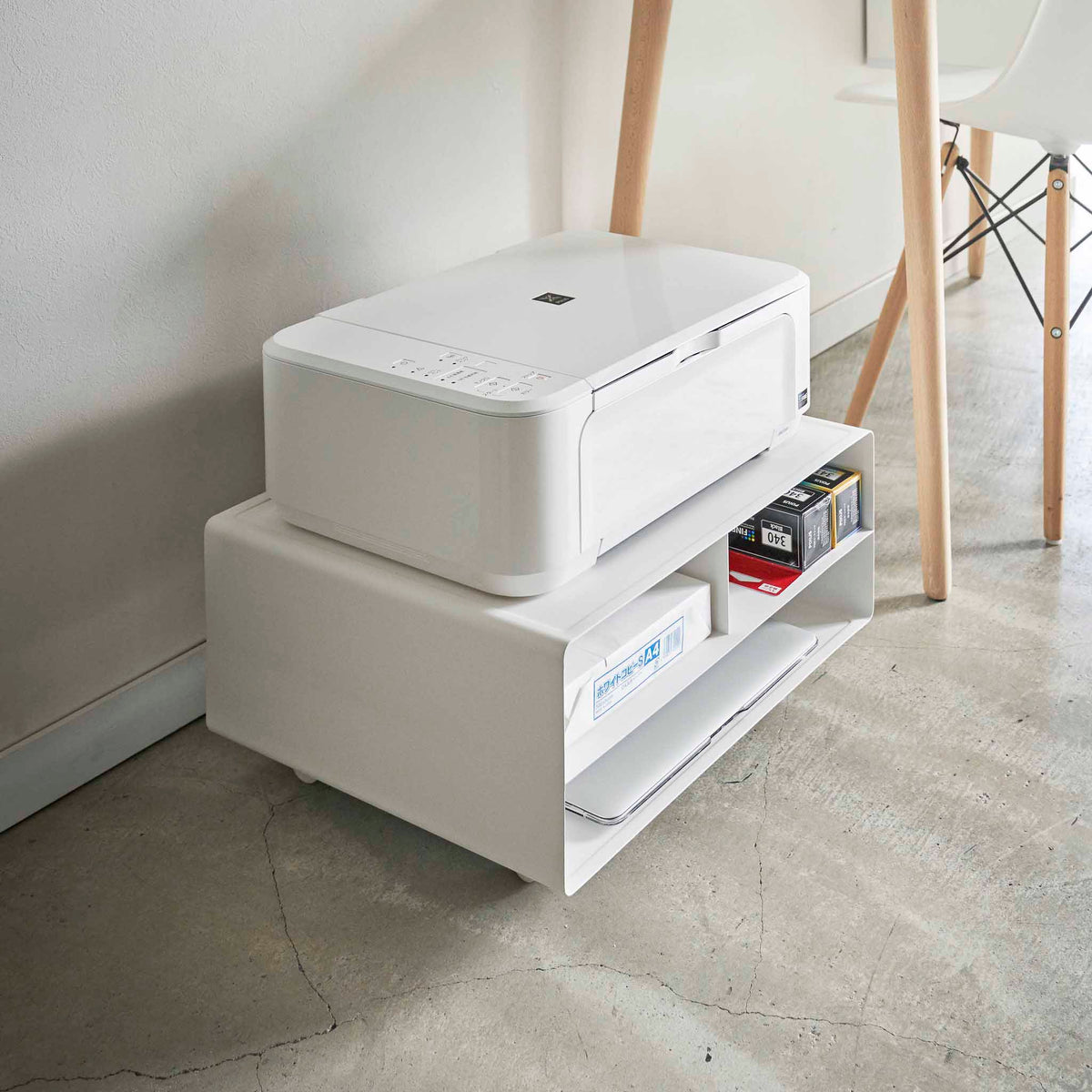 Support pour imprimante blanc Tower - Yamazaki - The Cool Republic