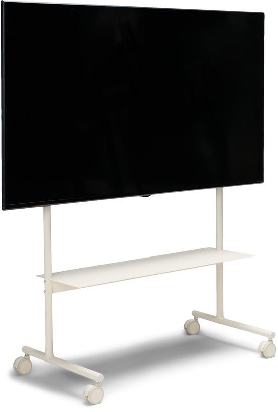 Support pour tv en métal blanc pearl 79x43x117cm Rover - Pedestal - The Cool Republic