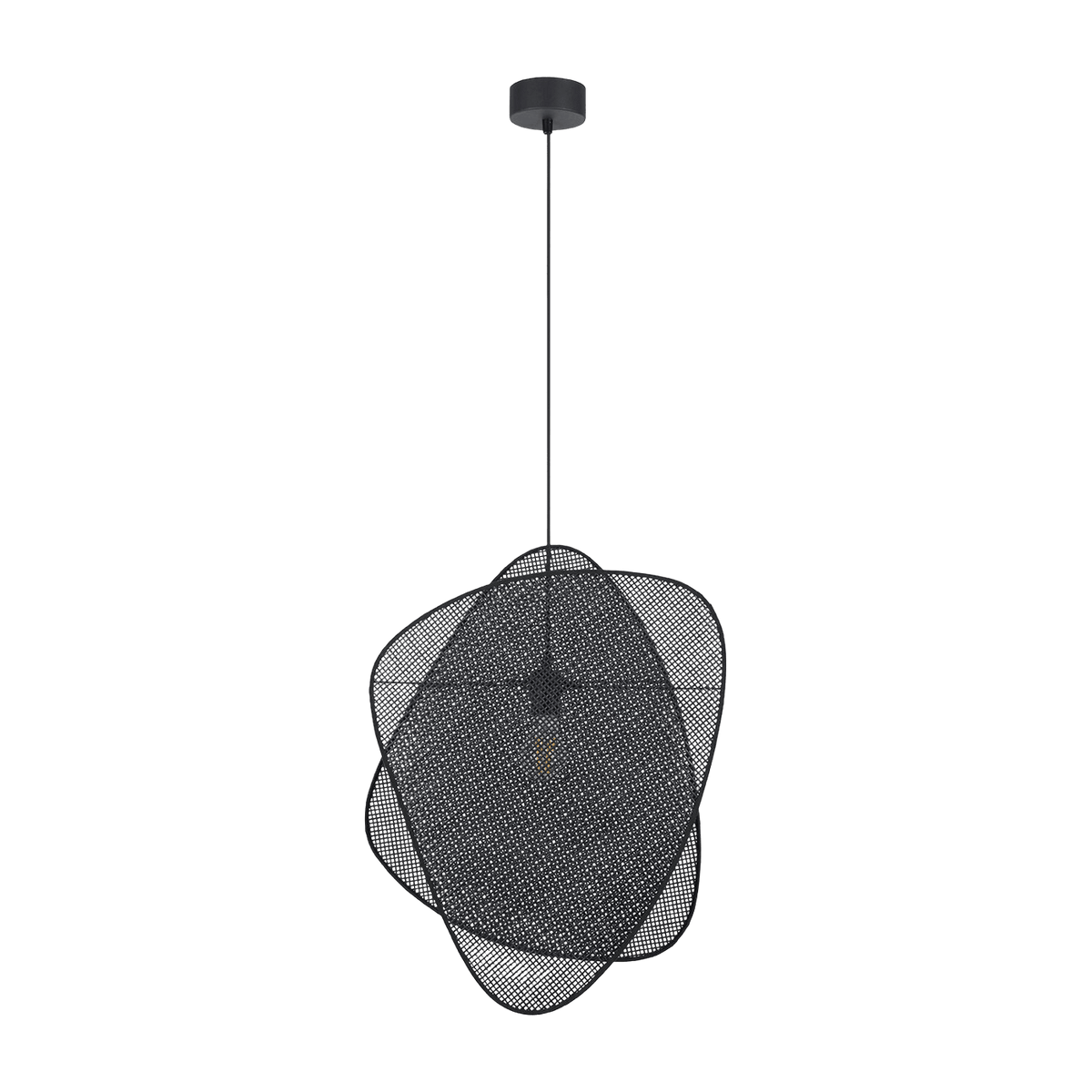 Suspension 2 écrans en cannage noire 340 cm Screen - Market set - The Cool Republic