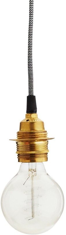 Suspension ampoule nue avec prise et câble noir et blanc - Madam Stoltz - The Cool Republic