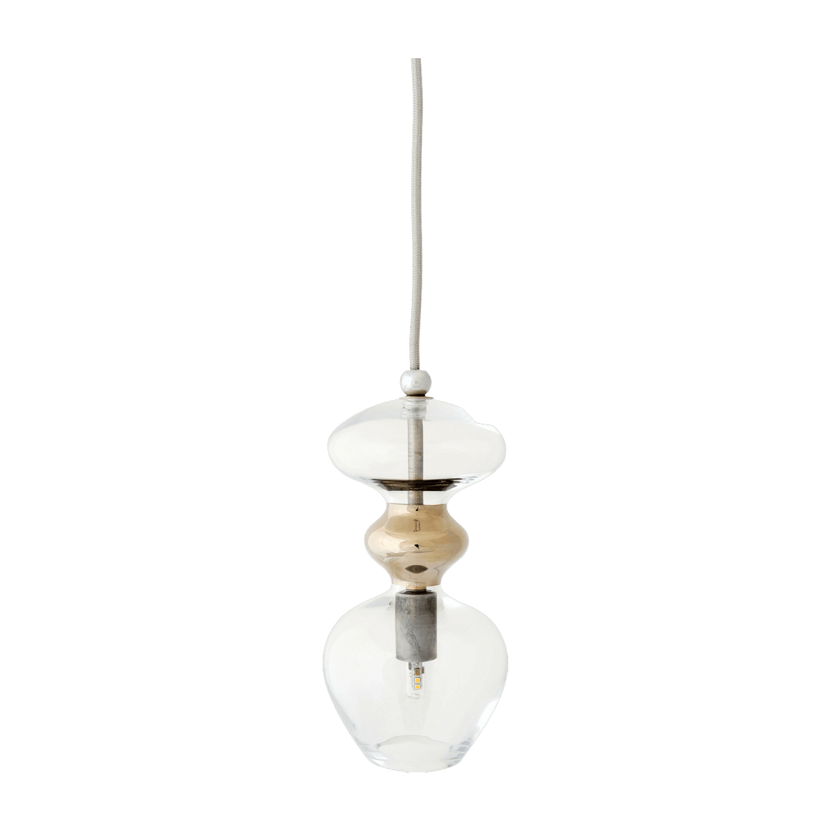 Silver and clear pendant lamp S Futura - Ebb & Flow - The Cool Republic