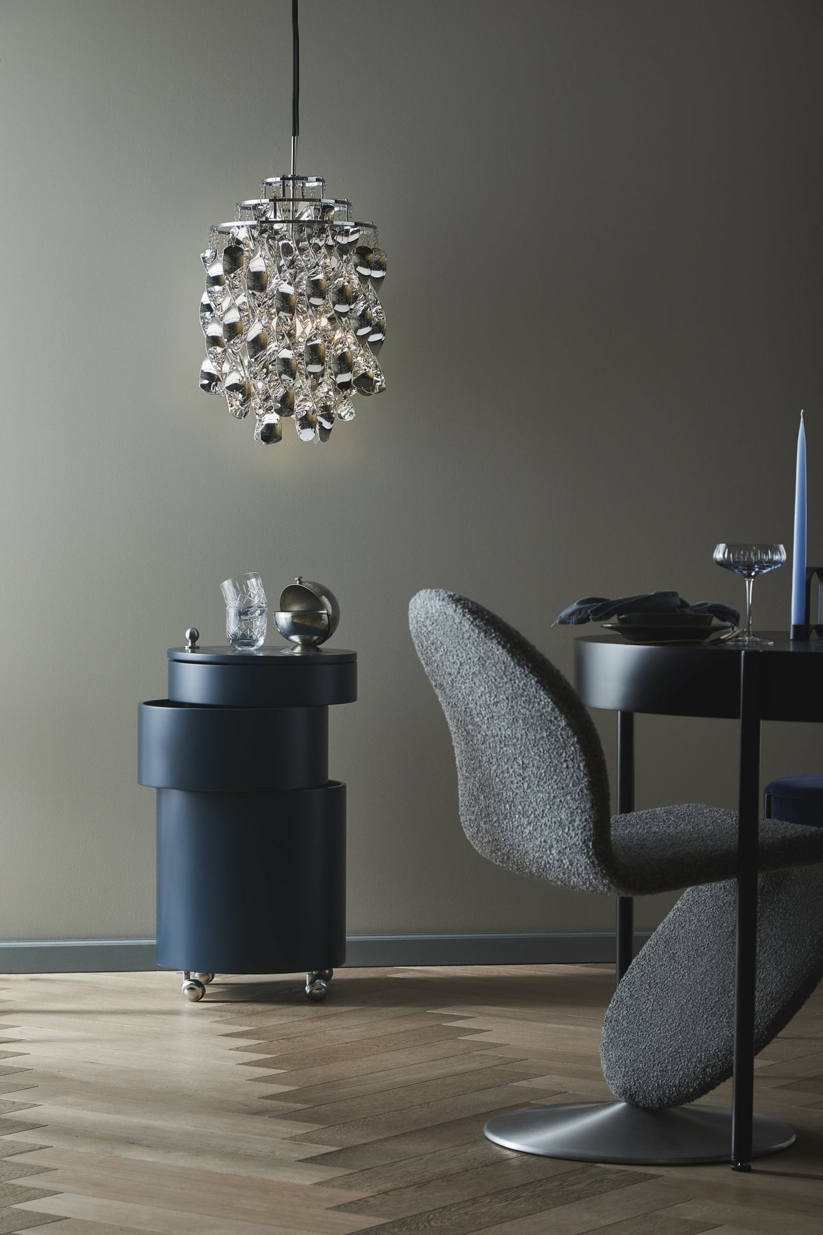 Silver ABS plastic suspension Spiral SP01 - Verpan - The Cool Republic