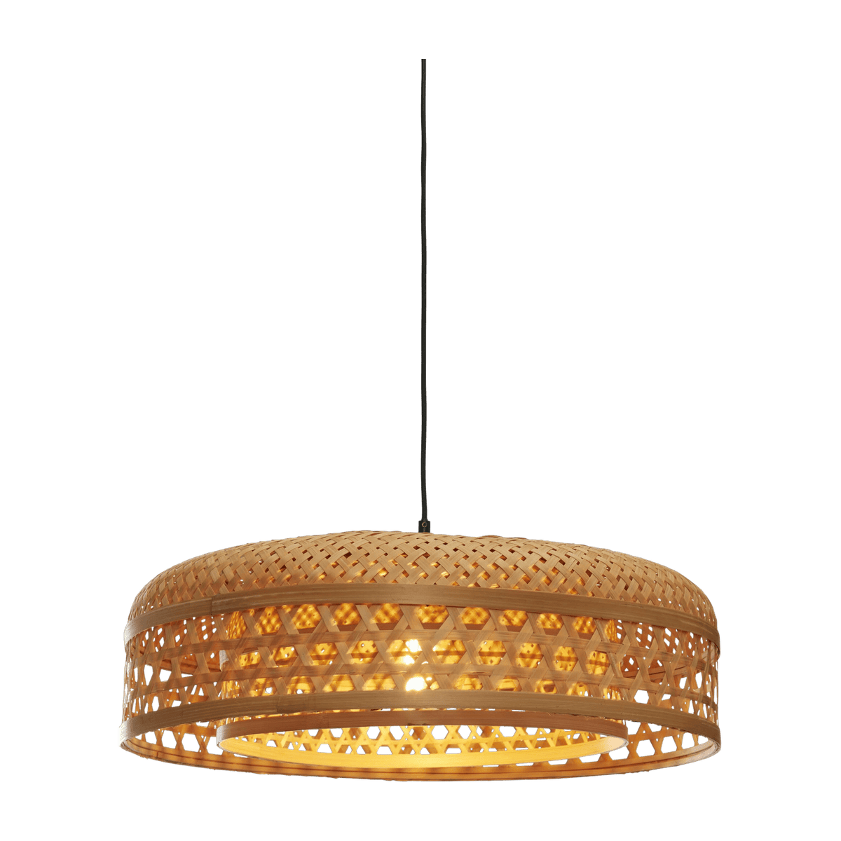 Suspension avec abat-jour en bambou naturel 60x18 cm Ubud - Good & Mojo - The Cool Republic
