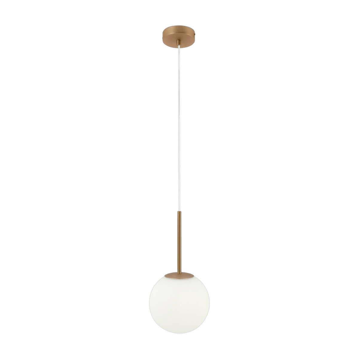 Suspension avec armature en métal doré et globe en verre blanc mat 36 cm Basic form - Maytoni - The Cool Republic
