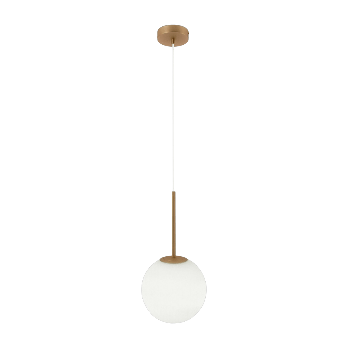 Suspension avec armature en métal doré et globe en verre blanc mat 40 cm Basic form - Maytoni - The Cool Republic
