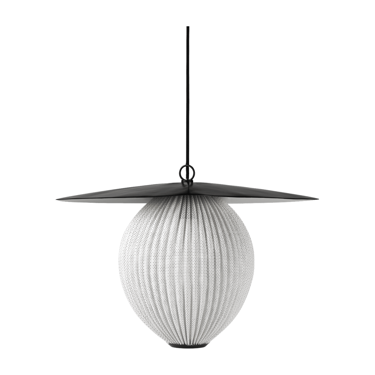 Suspension blanc crème et base en métal noir 22 cm Satellite - Gubi - The Cool Republic