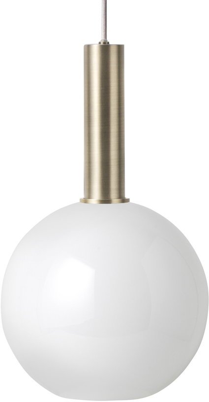 Suspension blanche 23 cm socket high doré Opal Collect - Ferm Living - The Cool Republic