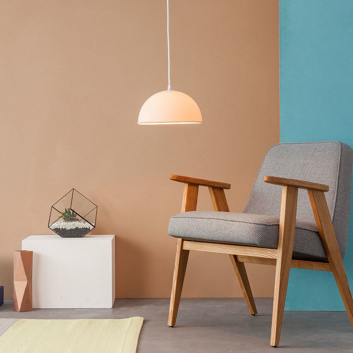 Suspension blanche avec son câble banc et rouge Pop 1 - In-es.artdesign - The Cool Republic