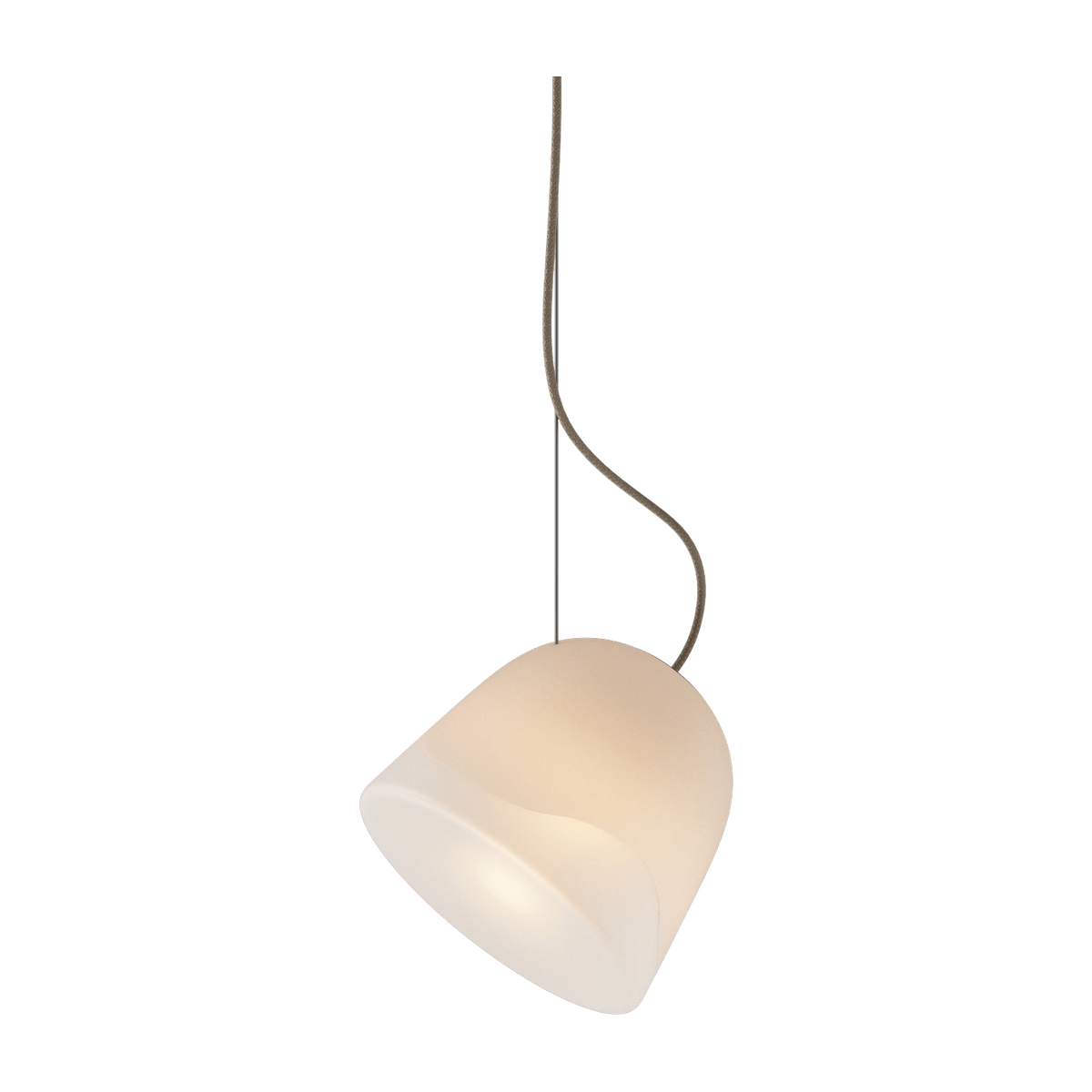 Suspension blanche en verre soufflé câble beige Bright Breeze - Nordic Tales - The Cool Republic