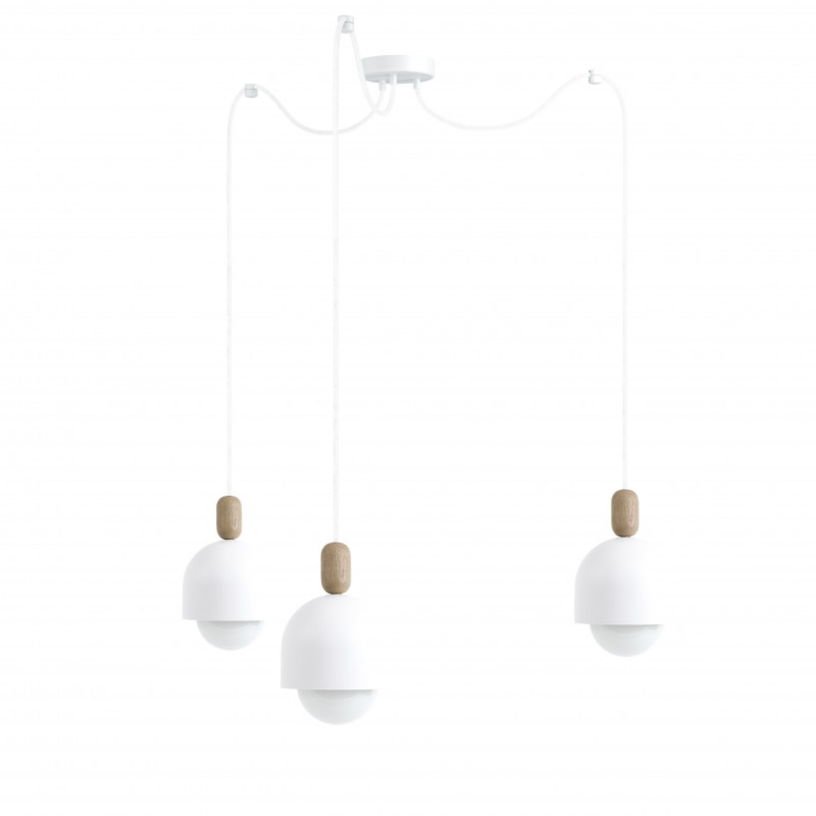 Suspension blanche triple câble noir Loft Ovoi - Kolorowe Kable - The Cool Republic