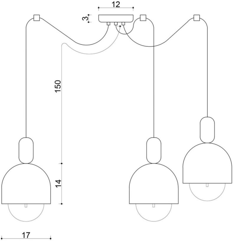 Suspension blanche triple câble noir Loft Ovoi - Kolorowe Kable - The Cool Republic