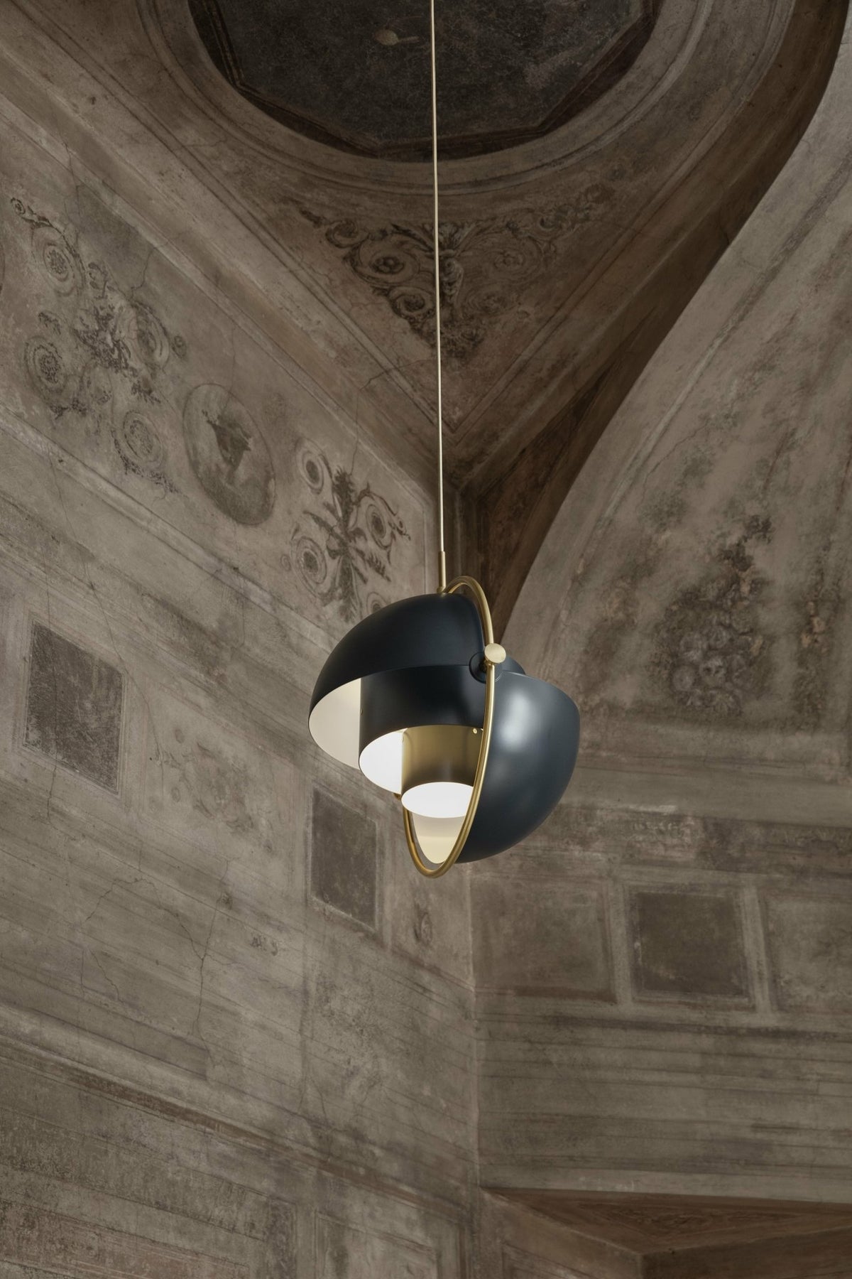 Blue suspension lamp base gold 28 cm Multi -Lite - Gubi - The Cool Republic