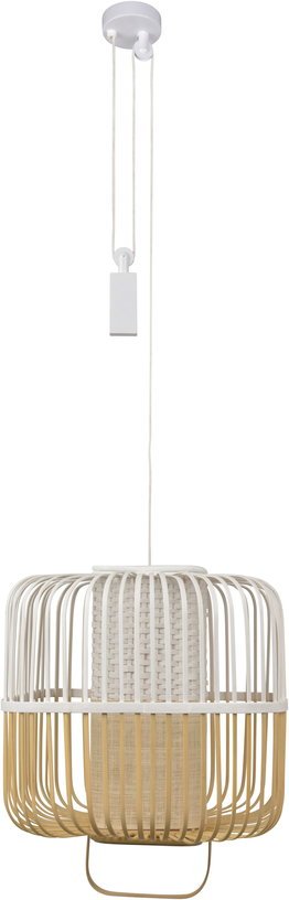 Suspension carré en bambou blanche M Bamboo Square - Forestier - The Cool Republic