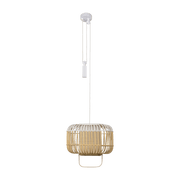 Suspension carré en bambou blanche S Bamboo Square - Forestier - The Cool Republic