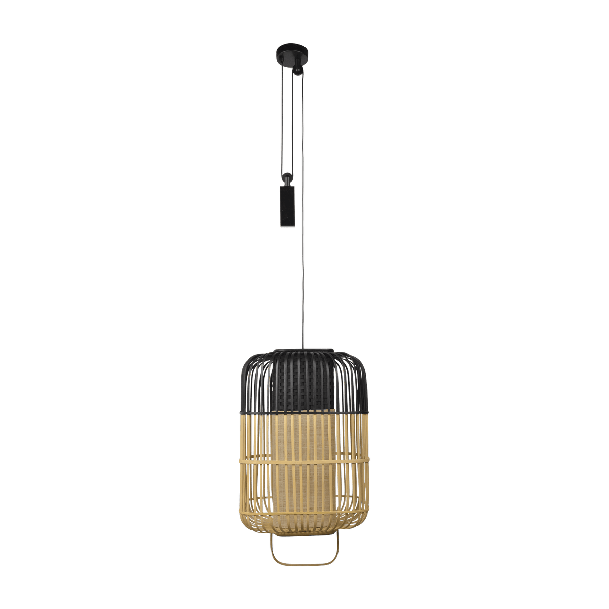 Suspension carré en bambou noire L Bamboo Square - Forestier - The Cool Republic