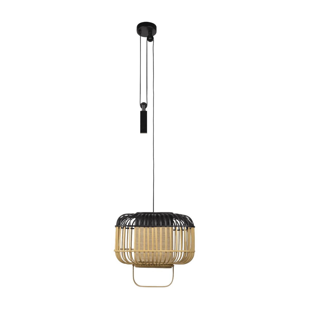 Suspension carré en bambou noire S Bamboo Square - Forestier - The Cool Republic