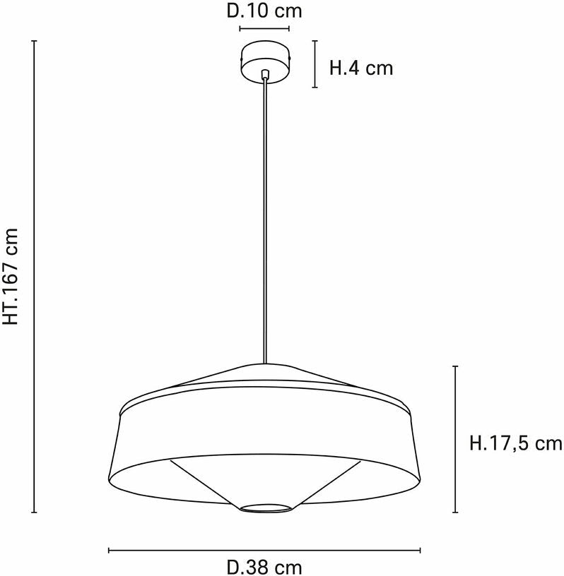 Suspension conique en métal et en tissu 38 cm Mokuzai - Market set - The Cool Republic