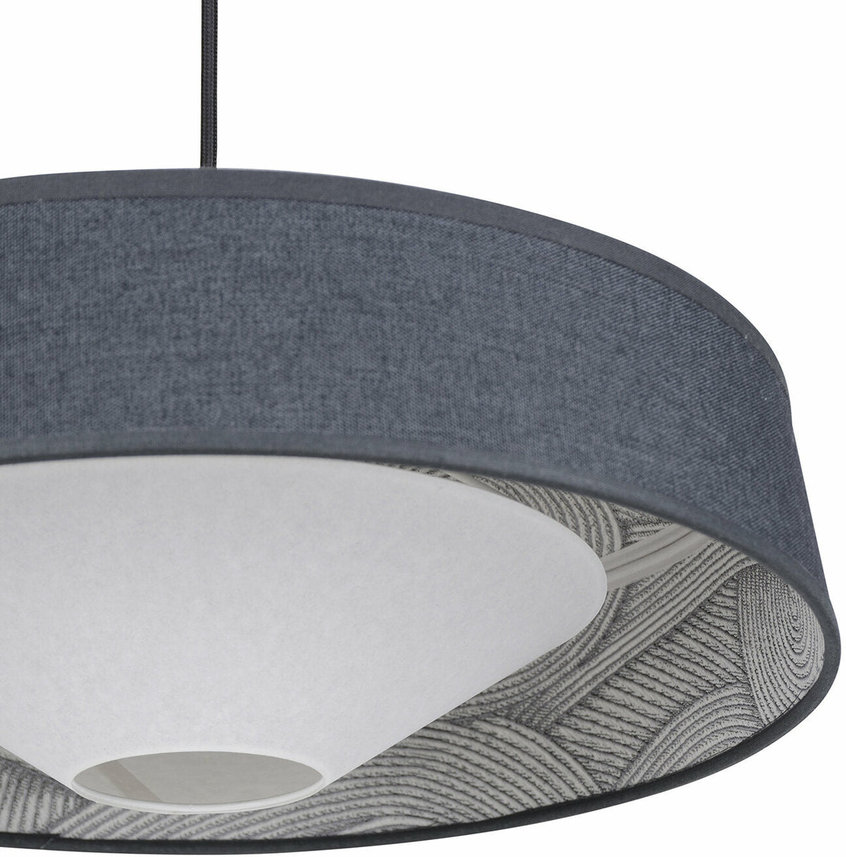 Suspension conique en métal et en tissu 58 cm Mokuzai - Market set - The Cool Republic