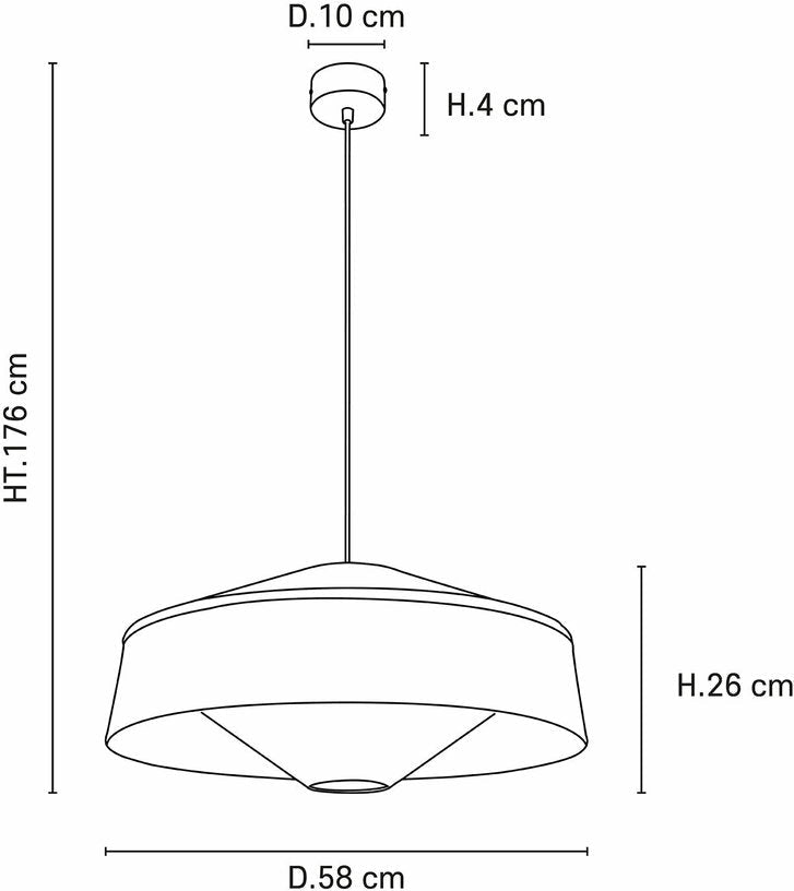 Suspension conique en métal et en tissu 58 cm Mokuzai - Market set - The Cool Republic