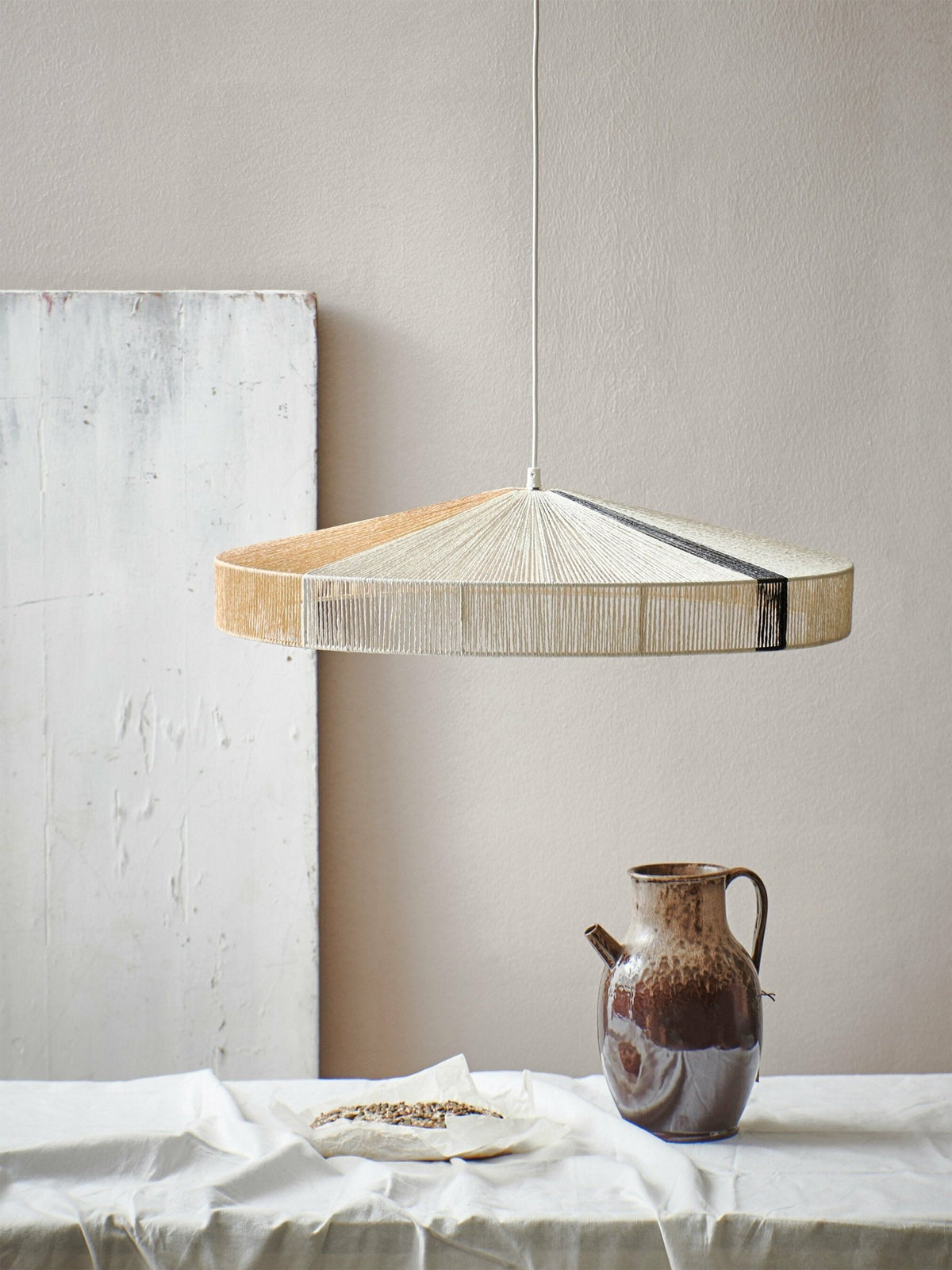 Suspension corde blanche et orange - HKliving - The Cool Republic