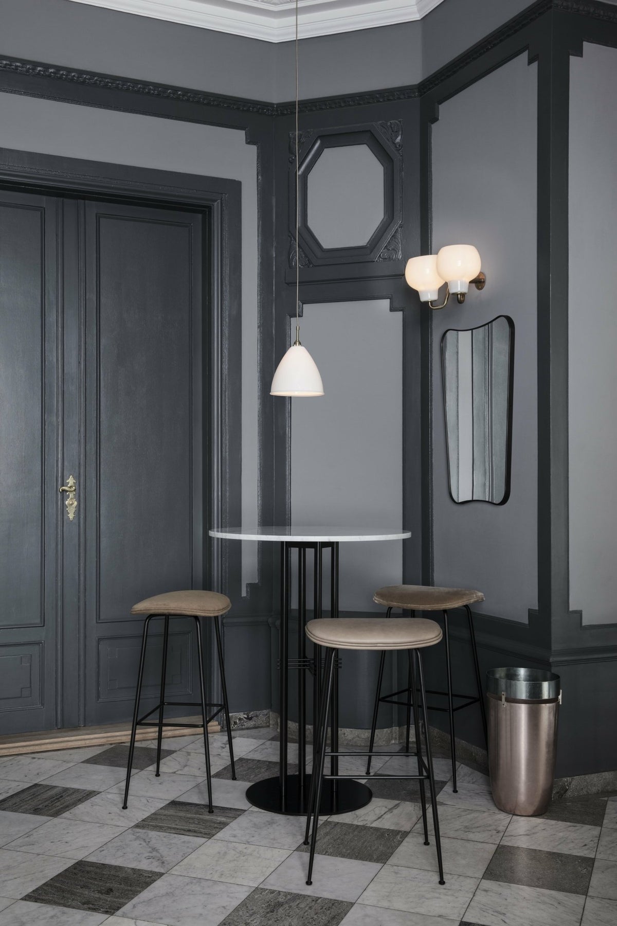 Cream wall lamp base black brass 16cm BL9 - Gubi - The Cool Republic