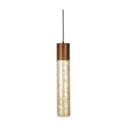 Suspension cylindrique en acrylique et bois de chêne marron 12cm Beam - Dutchbone