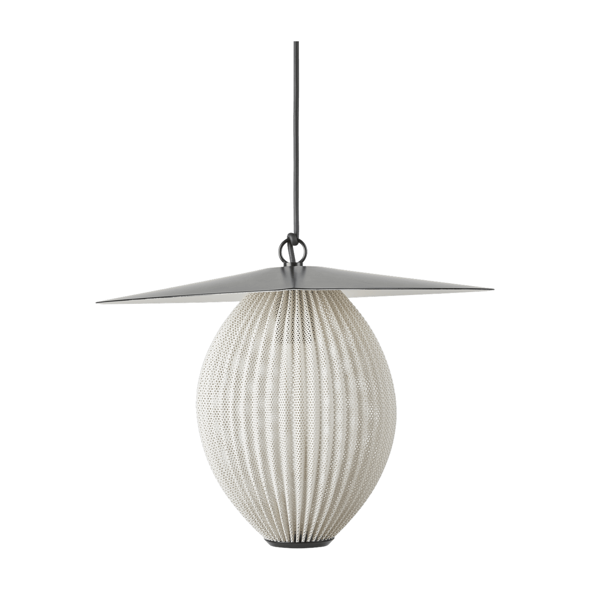 Suspension de jardin blanc crème et base en métal noir 22 cm Satellite - Gubi - The Cool Republic