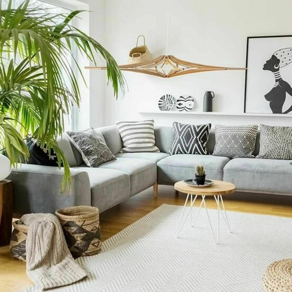 Suspension Design blanche XL 160cm câble lin SINGING BRUT - RIF - The Cool Republic