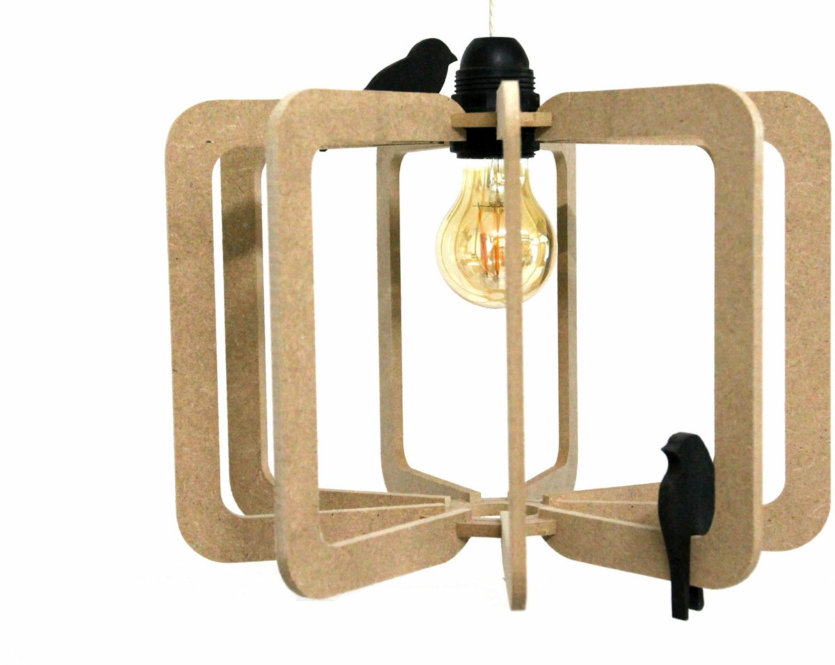 Suspension design bois 30cm câble coton BIRD - RIF - The Cool Republic