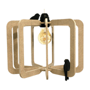 Suspension Design bois 30cm câble lin BIRD - RIF - The Cool Republic