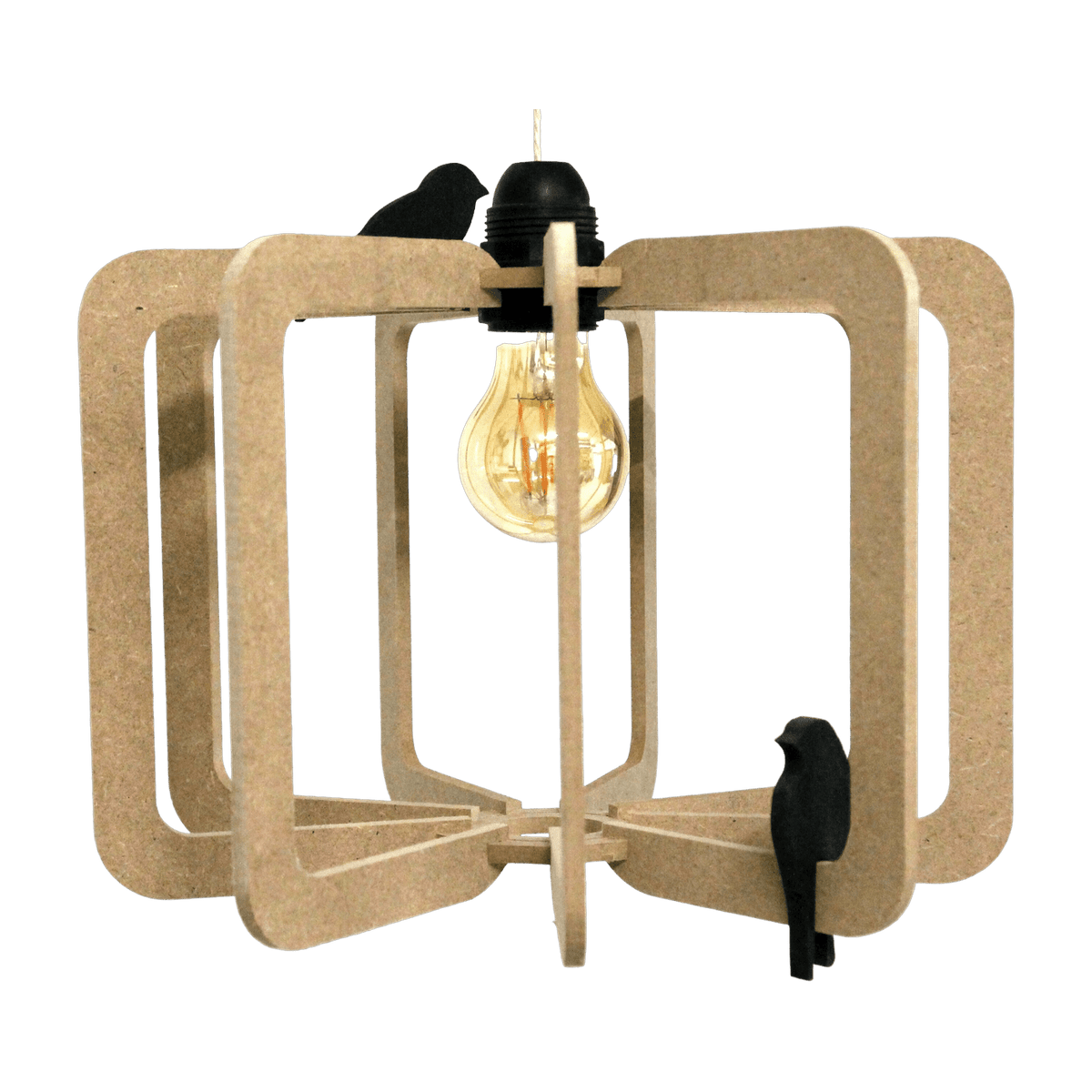Suspension Design bois 30cm câble lin BIRD - RIF - The Cool Republic