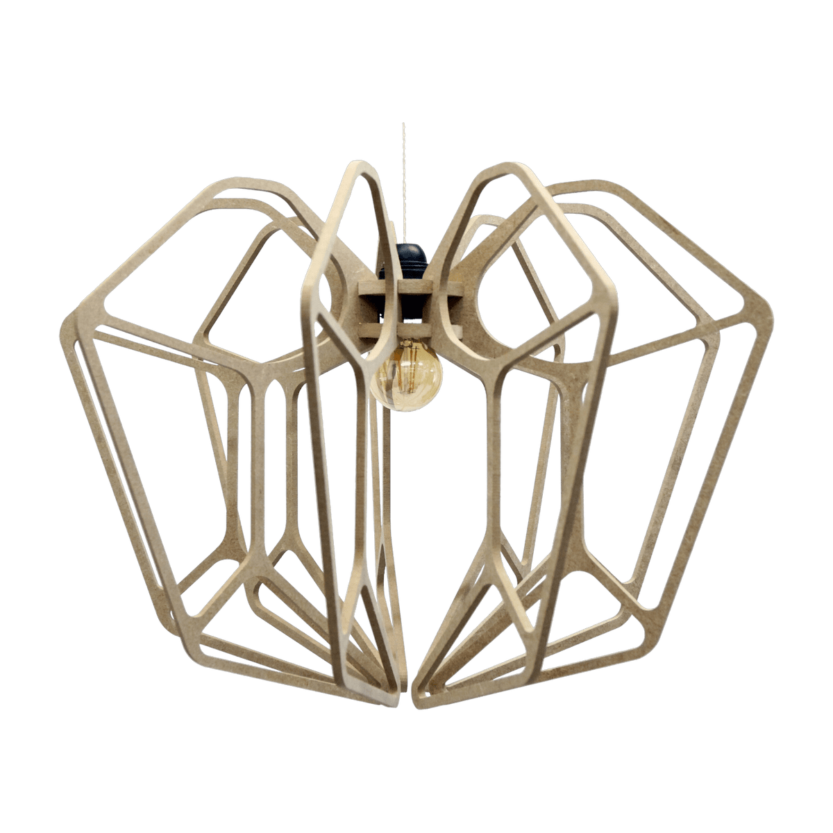 Suspension Design wood 36cm linen cable DIAMOND - RIF - The Cool Republic