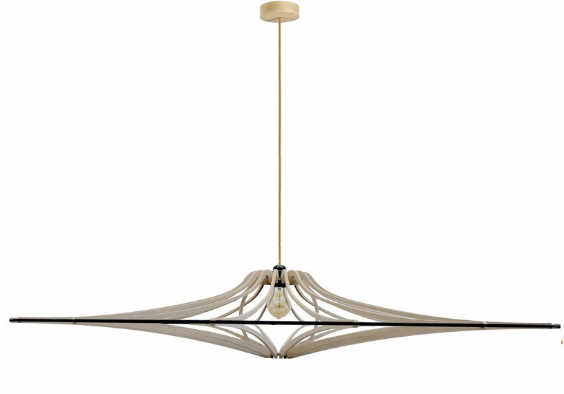 Suspension Design bois et noir 124 cm câble lin SINGING BRUT - RIF - The Cool Republic
