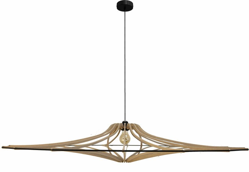Suspension Design bois et noir 124 cm et câble coton noir SINGING BRUT - RIF - The Cool Republic