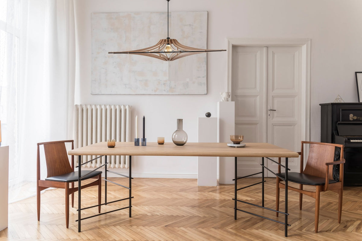 Suspension Design bois et noir 90cm câble coton noir SINGING BRUT- RIF - The Cool Republic